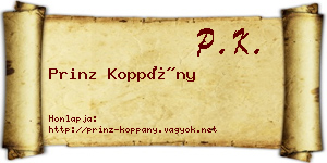 Prinz Koppány névjegykártya
